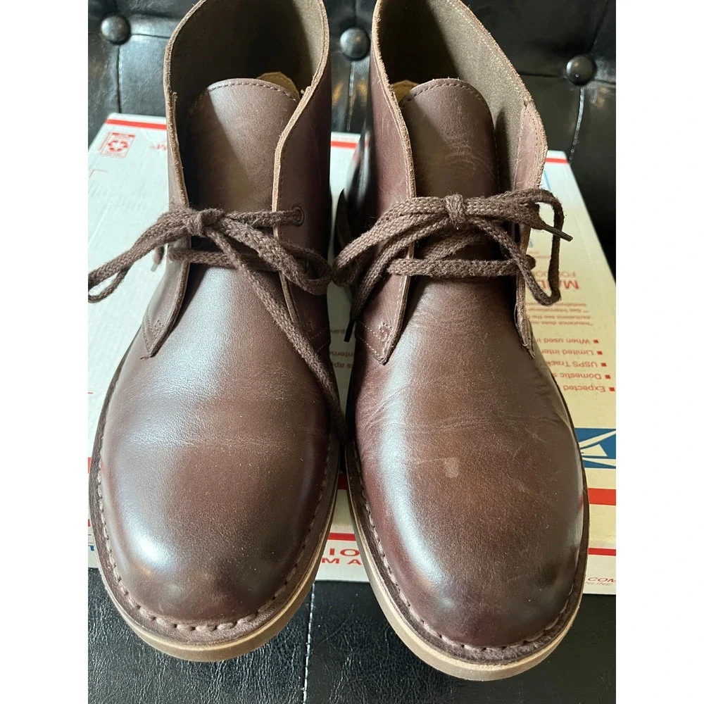 Clarks Mens‎ Bushacre 2 Dark Brown Leather Chukka Desert Boots